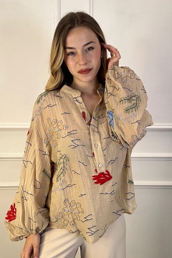 Blouse Kyandro geborduurde zeester