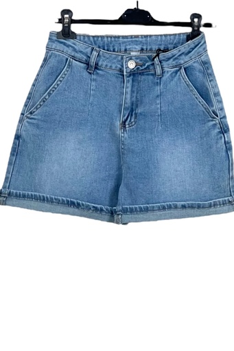Jeans shorts Josefine slant insert pockets hem cover button and zipper