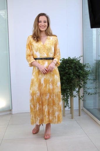 Robe longue fleurie plissée Janoah