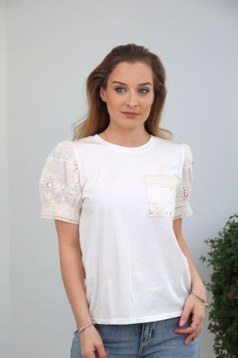 [10016546001] T-shirt Khaoula manches bouffantes