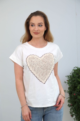 [10016548001] Shirt Kiyara hart gouddraad