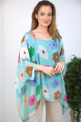 Silk tunic Jolé anemones