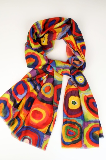 [10016562001] Foulard Kitty cercles et blocs