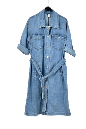 [10016616001] Robe en jean col Juwayriya