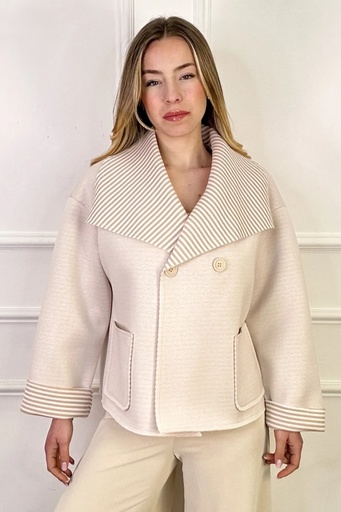 [10016610001] Veste Kimaya col rayé