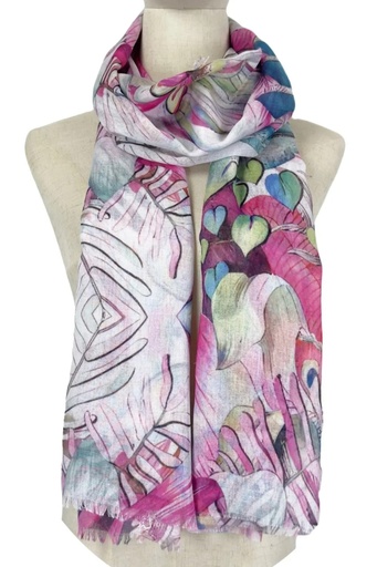 [10016592001] Foulard Jinke tapis à feuilles