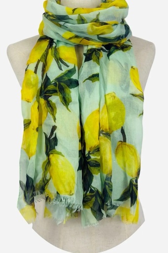 [10016590] Foulard Jimme imprimé citron