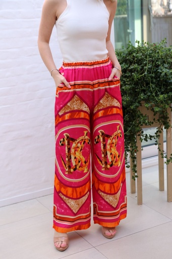 [10016581001] Pantalon évasé en soie Jayde