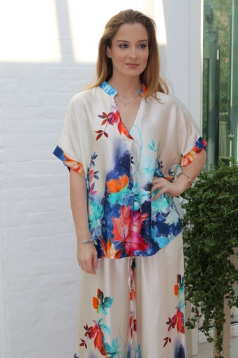 [10016579001] Silk blouse Jantje nm leaf
