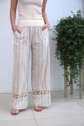 [10016671001] Pantalon rayé Kenai