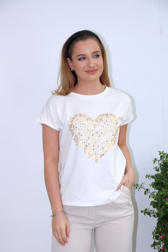 [10016650001] T-shirt Jeslyn XL gilded heart sequins
