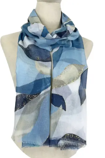 Foulard Jenaya imprimé feuilles doré