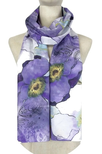 [10016680] Sjaal Jacques aquarel bloemen