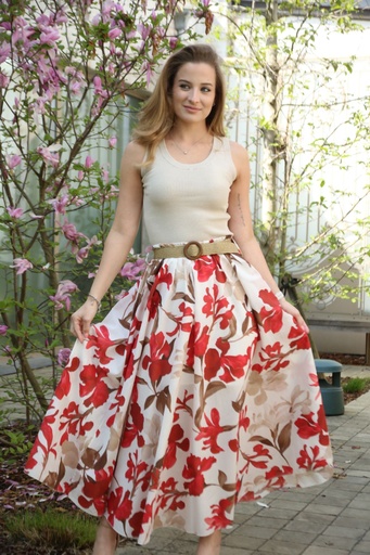 [10016713] Ankle skirt flowers Kiril