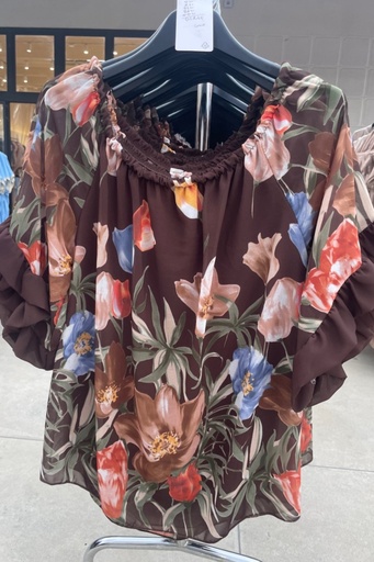 Floral blouse Jezz off shoulder