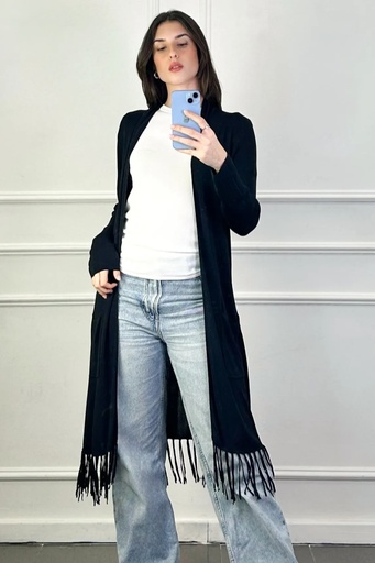 [10016754001] Cardigan Keyana franjes