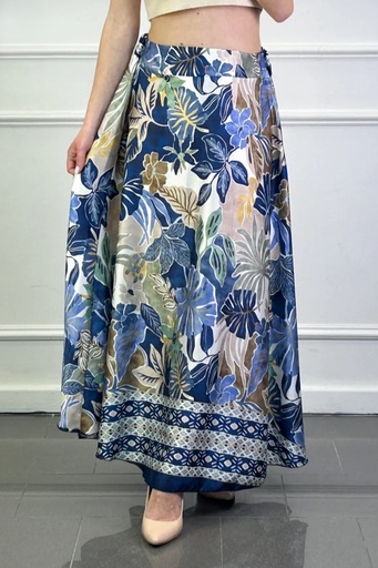 Long satin skirt Jazmin monstera