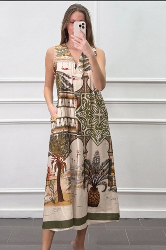 Lange zomerjurk Jovani moskee print