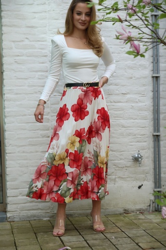 [10016739001] Pleated skirt Kiani flower