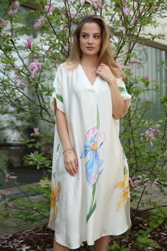 [10016732001] Silk floral dress Kasey