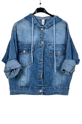 Jean jacket Jailynn rhinestone and hoodie
