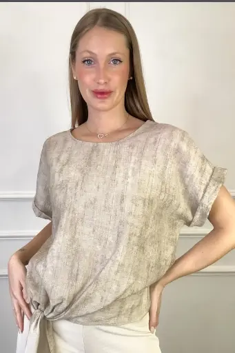 Blouse Jared gefronst vleermuismouw
