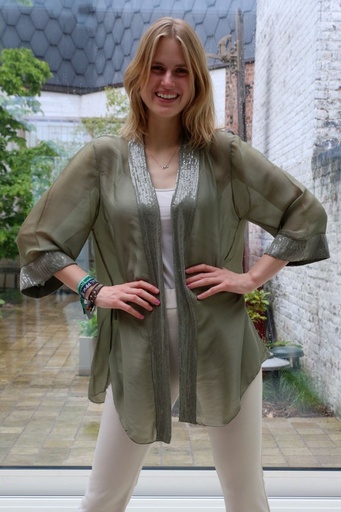 Silk jacket Kaylyn sequin trim