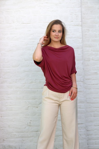 [10016842] T-shirt Kyam drape collar