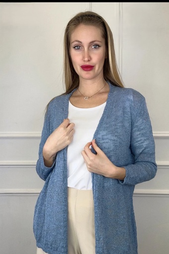 Cardigan Joleen bouclette sans collier demi-longueur