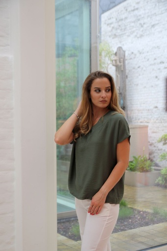 Blouse Jawhara V-hals brede boord en overslag