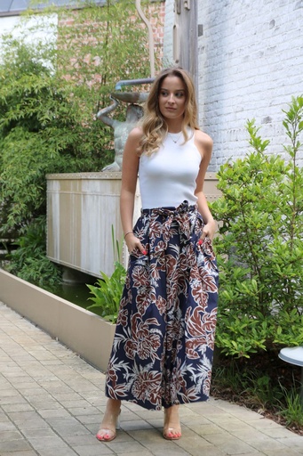 [10016892001] Bell skirt Jantina flower mustard leaf
