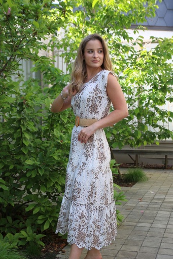 [10016884001] Robe longue Joell english ajour brodé