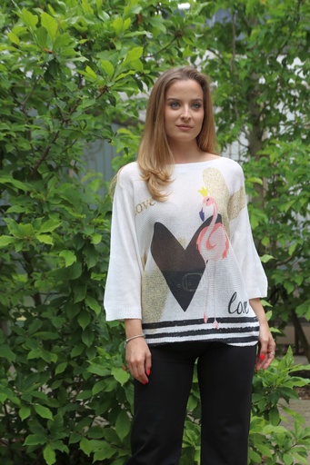[10016925001] Trui Kensy flamingo love