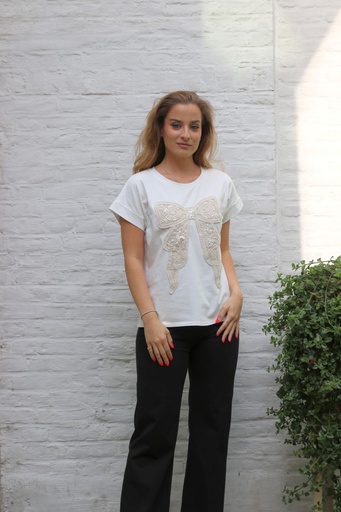 [10016989001] T-shirt Jermy nm92 xl noeud en crochet avec paillettes