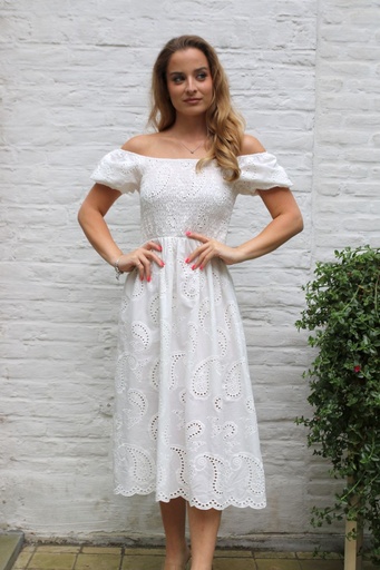 [10016974001] Robe d'été Jiri nm100 broderie anglaise buste smock