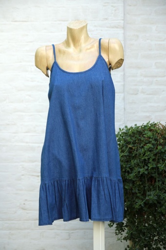Zonnejurk Jozina nm98 lichte denim spaghettibandjes
