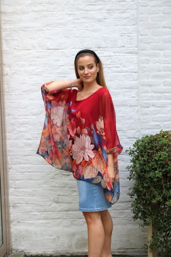 [10017085001] Tuniek Jayani nm43 open hals bloemenbodem los patroon