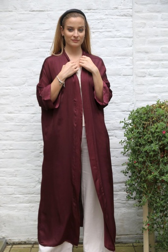 [10017073001] Long satin coat Kais nm100