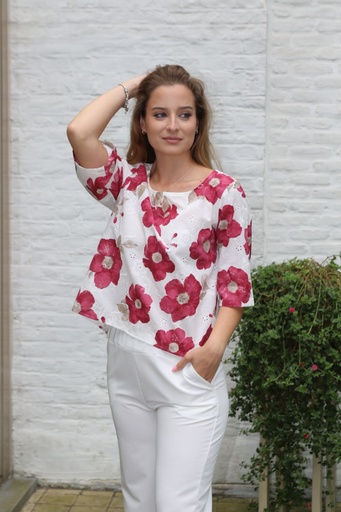 Blouse Josha nm100 anemone print english embroidery