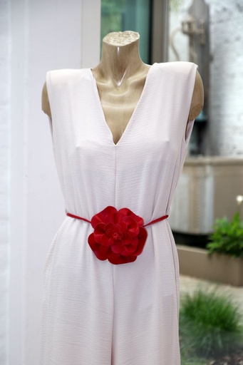 Centuur lederen bloem Julietta nm100 met gestikte riem, echt Italiaans kalfsleder