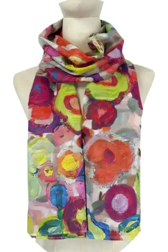 [10016676] Sjaal Jeevan wazig bloementapijt