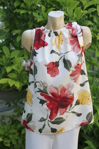 [10017125001] Blouse Jerrel nm100 wazige anemonen off-shoulder