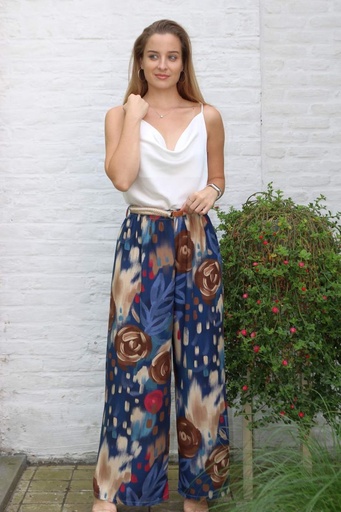 Flared pants Meike painted roses nm100