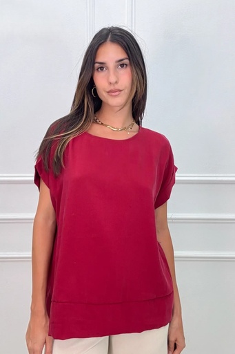 [10017189] Blouse Dear nm87 open neck sleeve wrap nacrÃ© buttoned back