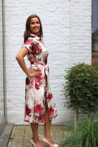Satin floral dress Liva rose print