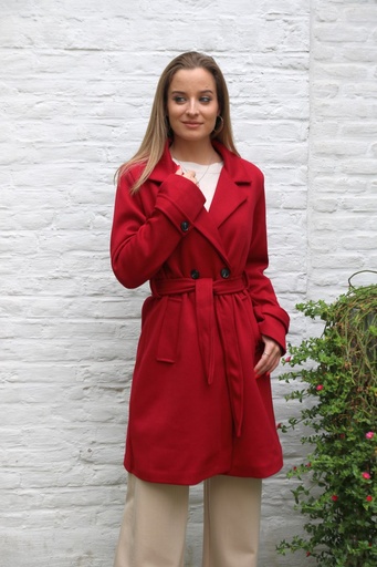 [10017290] Jas Leonoor puntkraag diagonaal geribde stof