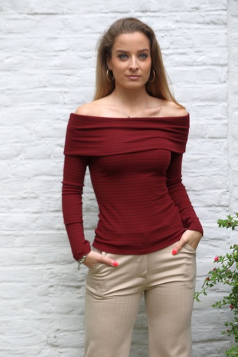 [10017359] Pul  Leia nm30 off-shoulder fijn gelijnd 