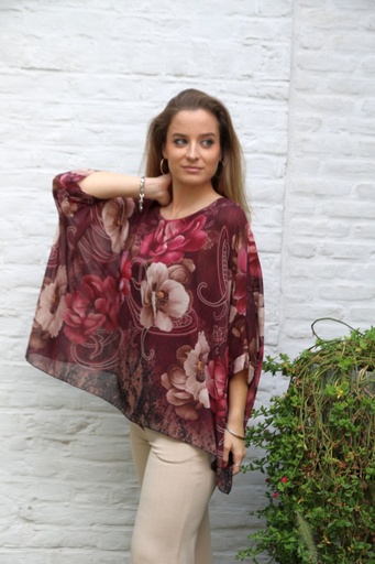 [10017364] Blouse Lian nm43 anemonen en kasjmierbloem open hals 