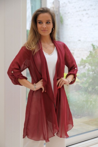 [10017393] Zijde jas Line nm100 zijde gepunte kraag manchet optreklint