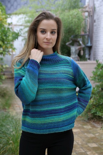 [10017423] Pul Lammert nm53 jaspé ingeweven tricot opstaande kraag 